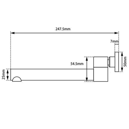Solid Brass Basin/Bath Swivel Wall Spout Round - Black