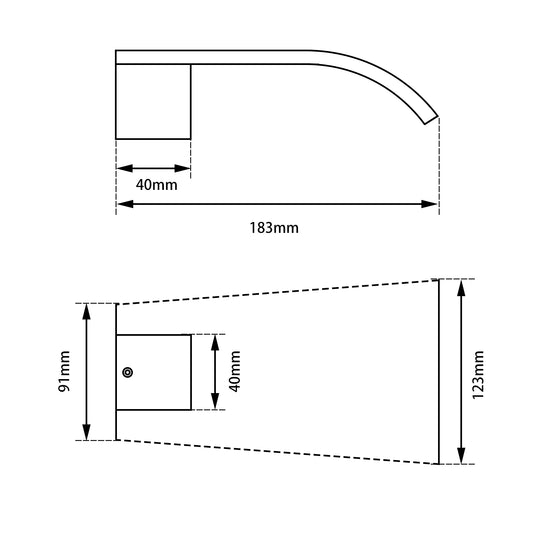 Solid Brass Basin/Bath Waterfall Spout - Black