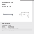 Load image into Gallery viewer, Stainless Steel 400mm Square Wall Shower Arm – Chrome Silver