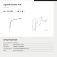 Load image into Gallery viewer, Stainless Steel Square Gooseneck Wall Shower Arm – Gunmetal Grey