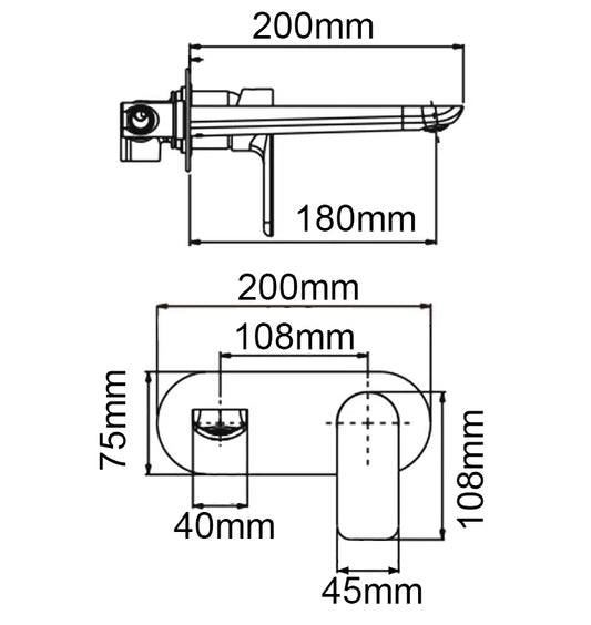 Solid Brass Spout Mixer - Gunmetal Grey- VOG