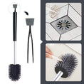 Load image into Gallery viewer, BOOMJOY Toilet Brush and Holder with TPR Rubber and Built-in Tweezer - Black