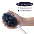 Load image into Gallery viewer, BOOMJOY Toilet Brush and Holder with TPR Rubber and Built-in Tweezer - Black
