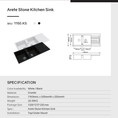 Load image into Gallery viewer, Granite Arete Stone Double Bowl Kitchen Sink with Drain Board 1160x500x200mm - White