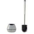 Load image into Gallery viewer, BOOMJOY Toilet Brush and Holder with TPR Rubber and Built-in Tweezer - Grey/Black