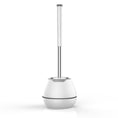 Load image into Gallery viewer, BOOMJOY Toilet Brush and Holder with TPR Rubber and Built-in Tweezer - White/Grey