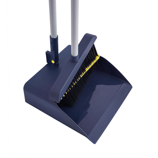 IVYROLL Long-Handled Broom and Dustpan Set with Adjustable Height with Foldable Dustpan