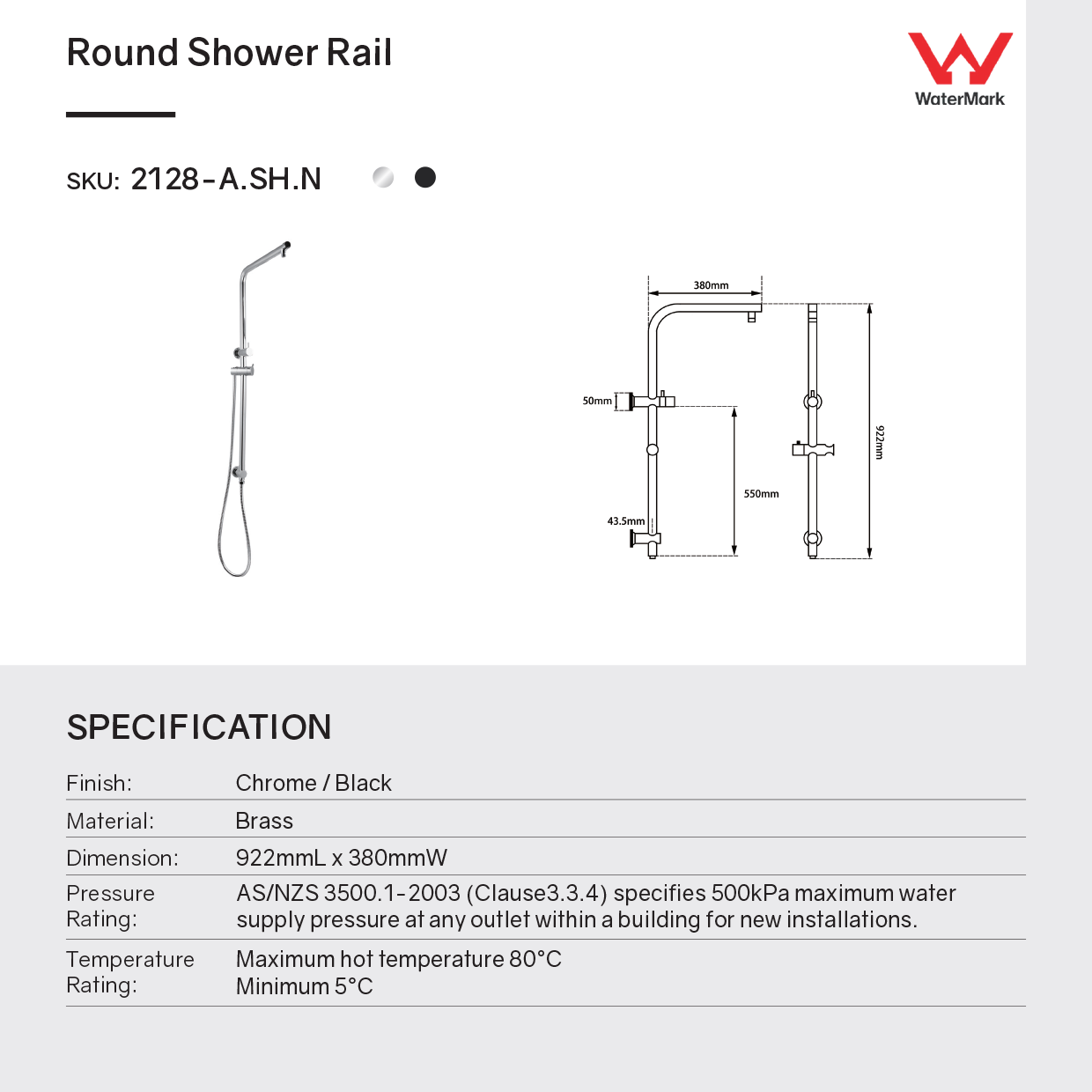 Stainless Steel & Solid Brass - 10" Shower Station- Chrome SIlver
