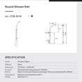 Load image into Gallery viewer, Stainless Steel & Solid Brass Shower Rail Round - Chrome Silver