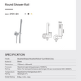 Load image into Gallery viewer, Fixed Round Shower Rail with Handheld Shower Head - Stainless Steel & Solid Brass - Brushed Brass Gold