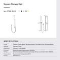 Load image into Gallery viewer, Handheld Shower Rail Flat - Stainless Steel & Solid Brass - Gunmetal Gray