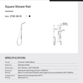 Load image into Gallery viewer, Stainless Steel & Solid Brass Fixed Shower Rail Flat - Black