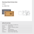 Load image into Gallery viewer, Stainless Steel Single Bowl Kitchen Sink 250 x 450mm - Brushed Brass