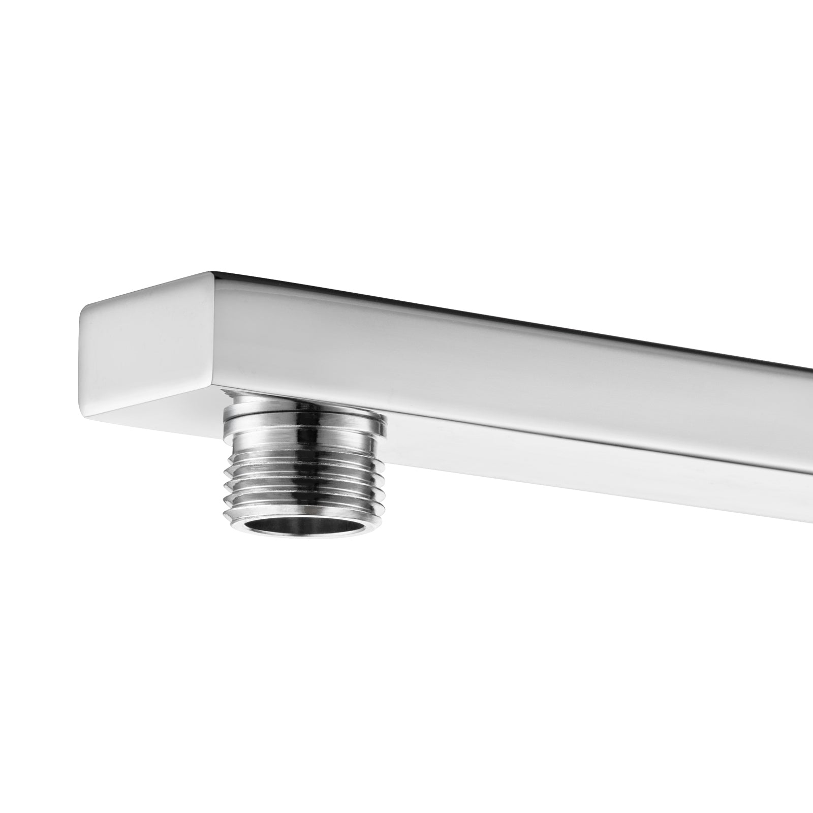 Stainless Steel & Solid Brass Shower Rail Square - Chrome Silver