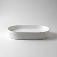 Load image into Gallery viewer, CLAYA Pill-58 Fluted Ceramic 580mm Above Counter Basin – Matte White