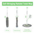 Load image into Gallery viewer, BOOMJOY Hand-Free Twist Mop - Adjustable Handle with 2 Extra Microfiber Refills