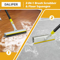 Load image into Gallery viewer, DALIPER 2-in-1 Floor Scrub Brush with Long Handle & Squeegee – 180° Rotating Tile, Bathroom, Deck & Kitchen Cleaning Brush