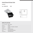 Load image into Gallery viewer, Granite Arete Stone Single Bowl Kitchen Sink 422*422mm - White