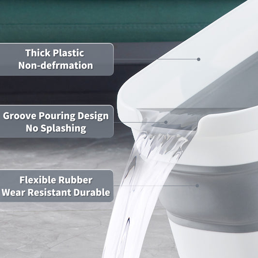 BOOMJOY Collapsible Bucket - 14L Foldable Multipurpose Water Bucket (Grey)