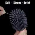 Load image into Gallery viewer, BOOMJOY Toilet Brush and Holder with TPR Rubber and Built-in Tweezer - White/Black