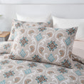 Load image into Gallery viewer, Bellemosa 75D Microfibre Quilt Cover Set - Quilt Cover | Pillowcases | Flat Sheet - Azure Damask