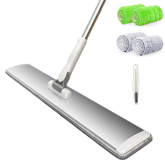 BOOMJOY 50cm Extra-Wide Flat Mop with Scraper - Ultra-Thin 360° Swivel Head