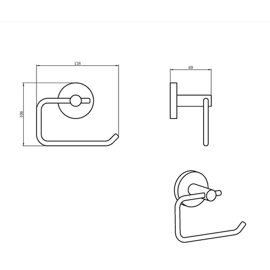 Stainless Steel Toilet Paper Holder II - Black - LUCID PIN