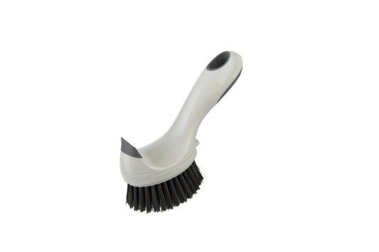 Compact Kitchen Brush with Interchangeable Brush and Sponge Heads