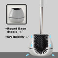 Load image into Gallery viewer, BOOMJOY Toilet Brush and Holder with TPR Rubber and Built-in Tweezer - Grey/Black
