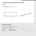 Load image into Gallery viewer, Stainless Steel 800mm Single Towel Rail - Black- IVANO