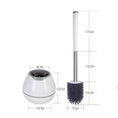 Load image into Gallery viewer, BOOMJOY Toilet Brush and Holder with TPR Rubber and Built-in Tweezer - White/Grey