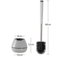 Load image into Gallery viewer, BOOMJOY Toilet Brush and Holder with TPR Rubber and Built-in Tweezer - Grey/Black