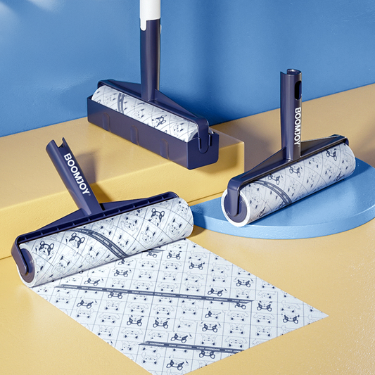 BOOMJOY Long Handle Lint Roller - 24cm Wide with Refill Rolls