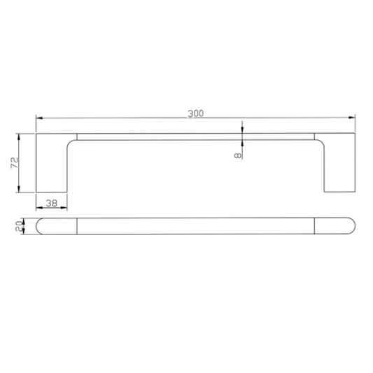 Stainless Steel Hand Towel Rail - Black - VOG