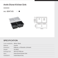 Load image into Gallery viewer, Granite Arete Stone Double Bowl Kitchen Sink 838x476x241mm - White