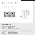 Load image into Gallery viewer, Stainless Steel 860x440x200mm Double Bowl Kitchen Sink - Gunmetal Grey