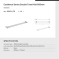 Load image into Gallery viewer, CADDENCE Double Towel Rail 800mm - Brass - Gunmetal Grey