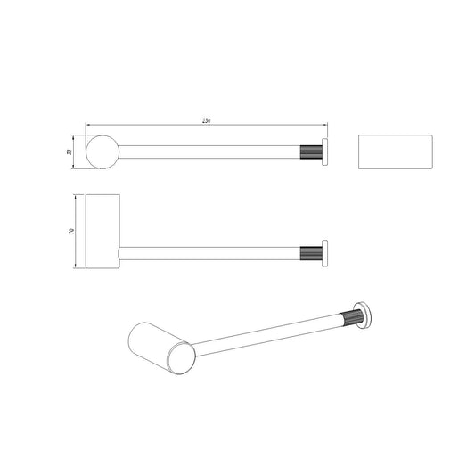 CADDENCE Hand Towel Rail - Stainless Steel - Gunmetal Grey