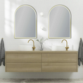 Load image into Gallery viewer, Brushed Gold Framed Arch LED Mirror 600 × 900 mm