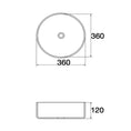 Load image into Gallery viewer, CLAYA Brighton-36 360mm Ceramic Round Basin – Matte Black with Gold Rim