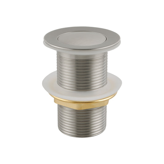 Solid Brass Basin Pop Up Waste without Overflow 32/40mm - Brushed Nickel Silver