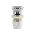 Load image into Gallery viewer, Solid Brass Mushroom Basin Pop Up Waste with Overflow 32/40mm - Brushed Nickel Silver