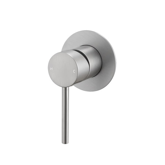 Solid Brass Wall Mixer - Brushed Nickel Silver - LUCID PIN