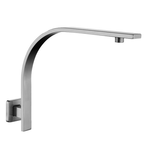 Stainless Steel Square Gooseneck Wall Shower Arm – Brushed Nickel Silver