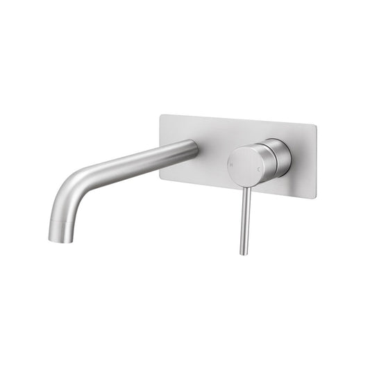 Solid Brass Spout Mixer - Brushed Nickel Silver - LUCID PIN