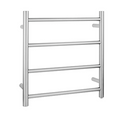 Load image into Gallery viewer, Stainless Steel Heated Towel Rack 4 Bars Round - Brushed Nickel Silver