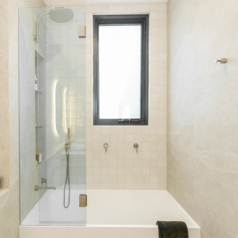 CADDENCE Shower Rail - Stainless Steel - Brushed Nickel Silver