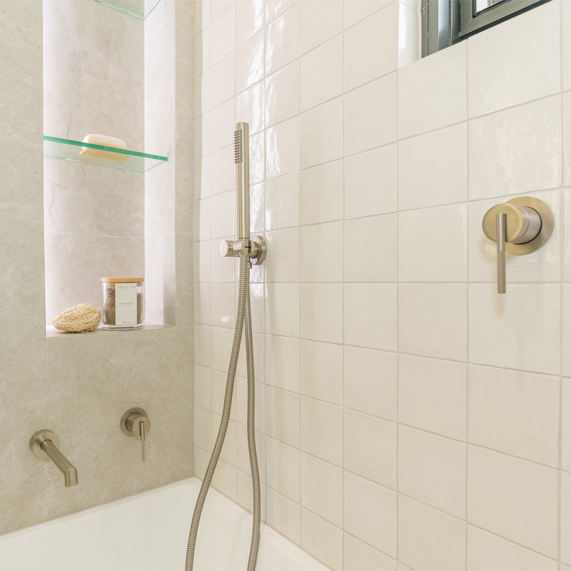 CADDENCE Shower Rail - Stainless Steel - Brushed Nickel Silver