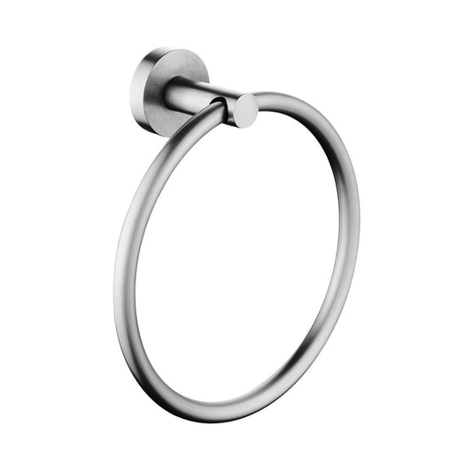 Stainless Steel Hand Towel Ring - Brushed Nickel Silver - LUCID PIN