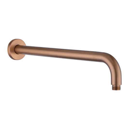 Stainless Steel 400mm Round Wall Shower Arm – Brushed Copper